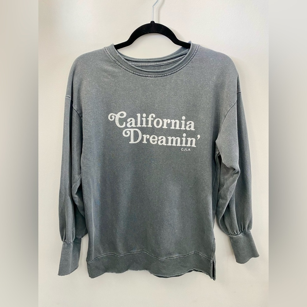 CARLY JEANS LOS ANGLES Grey California Dreamin’ Sweatshirt Size XS